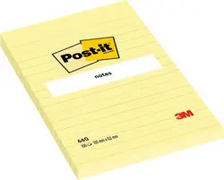 Post-it Bloc-note adhésif, 101 x 152 mm, ligné, jaune