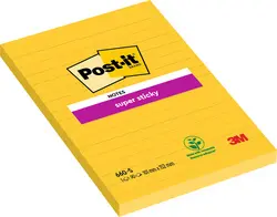 Post-it Bloc-note super sticky notes, 101 x 152 mm, jaune