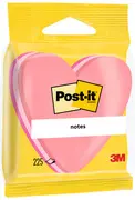 Post-it Bloc-note adhésif, en forme de coeur, 70 x 70 mm