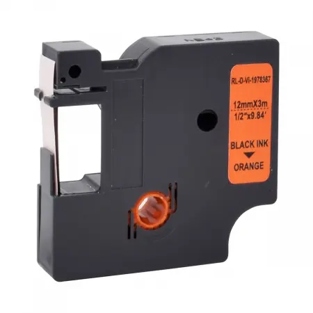 NEUTRE RUBAN COMPATIBLE DYMO D1 VINYL-REMPLACE 1978367 BLACK ON ORANGE