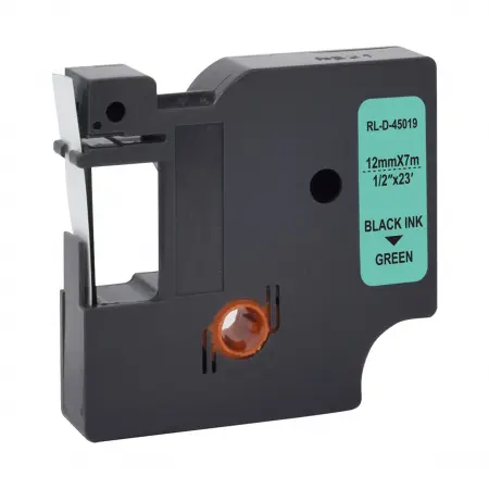 NEUTRE RUBAN COMPATIBLE DYMO D1-REMPLACE 45019-S0720590 BLACK ON GREEN