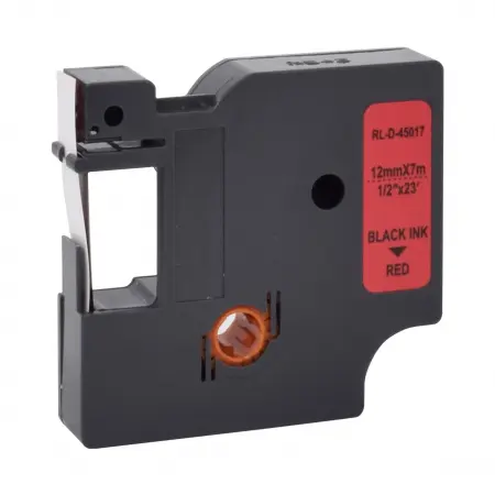 NEUTRE RUBAN COMPATIBLE DYMO D1-REMPLACE 45017 BLACK ON RED