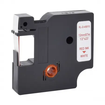 NEUTRE RUBAN COMPATIBLE DYMO D1-REMPLACE 45015 RED ON WHITE
