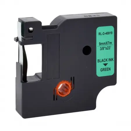 NEUTRE RUBAN COMPATIBLE DYMO D1-REMPLACE 40919-S0720740 BLACK ON GREEN