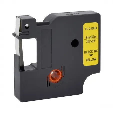 NEUTRE RUBAN COMPATIBLE DYMO D1-REMPLACE 40918-S0720730 BLACK ON YELLOW