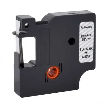 NEUTRE RUBAN COMPATIBLE DYMO D1-REMPLACE 40910-S0720670 BLACK ON CLEAR