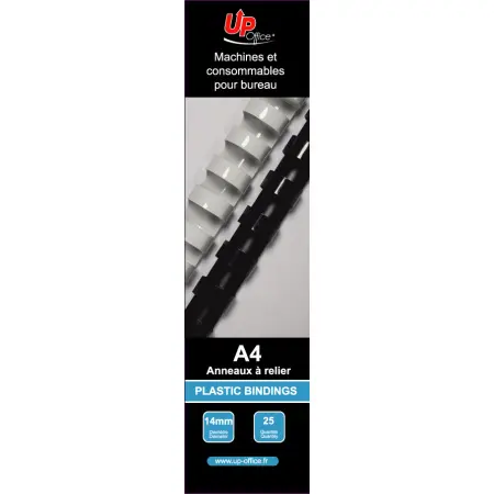 UP OFFICE-ANNEAUX PLASTIQUES 14 MM - BLANC - PACK DE 25#