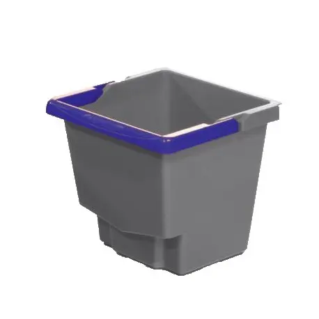 Seau 15L gris avec anse de couleur pour chariot IDEATOP