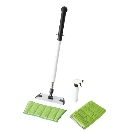 Kit nettoyage vitres : gant, bandeau, support, manche, pulvérisateur