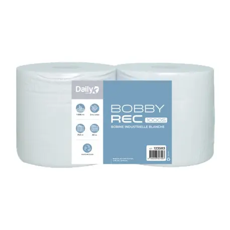 Bobine recyclée blanche BOBBYREC 1000S Dailyk Start - Colis de 2