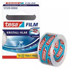 tesa Film Ruban adhésif, pack de 8, 19 mm x 10m, transparent