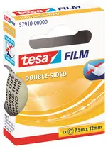 tesa Film Ruban adhésif double face,12 mm x 7,5m,transparent