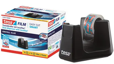 tesa Dévidoir de bureau Smart ecoLogo, équipé, noir