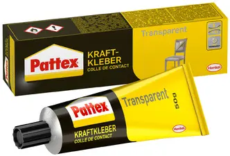 Pattex Colle de contact, transparente, avec solvant, tube de