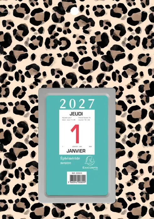Bloc éphéméride neutre Papier sur support plaque imprimée 14,5 x 21,5 cm 2027 - Visuel