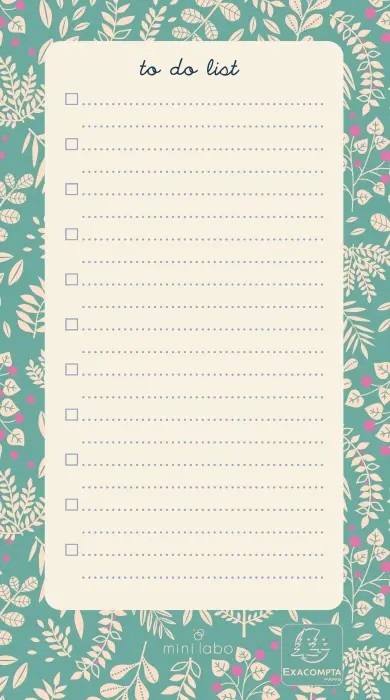 To Do List Mini Labo 10 x 18 cm - Visuel