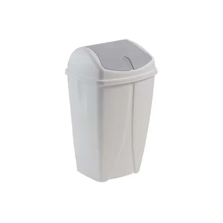 SWING Poubelle plastique blanche à couvercle basculant 10L