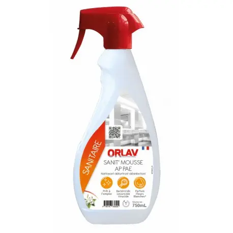 Nettoyant détartrant désinfectant ORLAV SANIT'MOUSSE - 750 ML