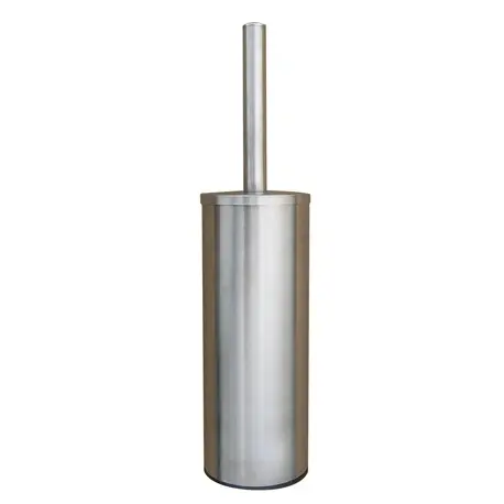Combiné WC porte-balayette et brosse noire - Inox brossé