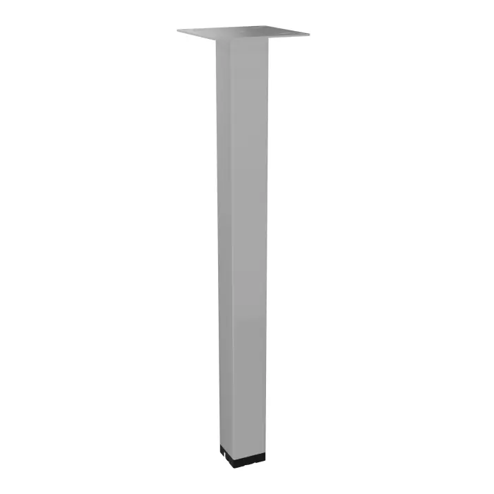 Pied tube de renfort fixe L. 60 cm x l. 60 cm métal lisse gris aluminium