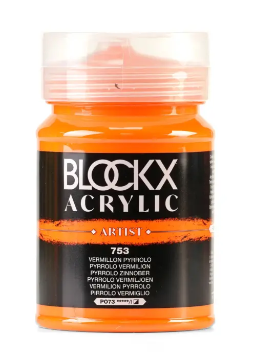 Peinture acrylique fine pot 500ml - Vermillon pyrrolo