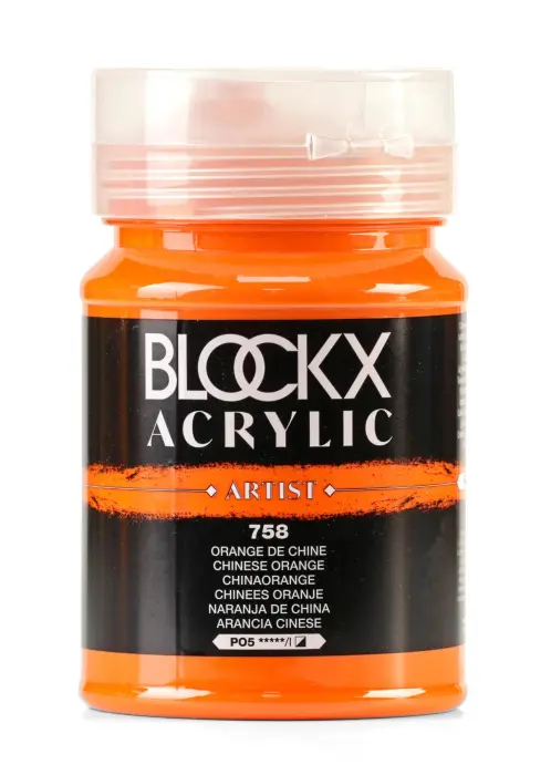 Peinture acrylique fine pot 500ml - Orange de Chine
