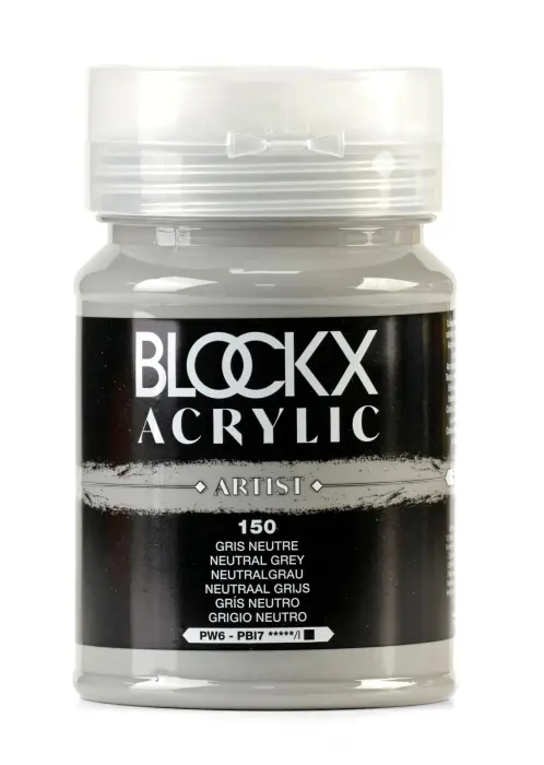 Peinture acrylique fine pot 500ml - Gris neutre