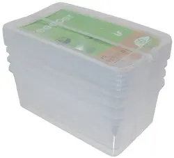 keeeper Set de rangement "bea", 3x 18 litres, PP, couvercle