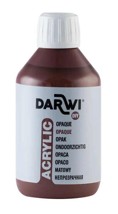 Darwi Flacon de 250 ml de Peinture Acrylique Universelle Opaque - Marron foncé