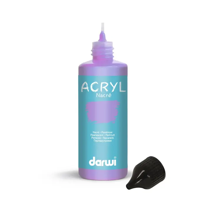 Darwi Flacon de 80 ml de Peinture Acrylique Universelle Nacrée - Lilas