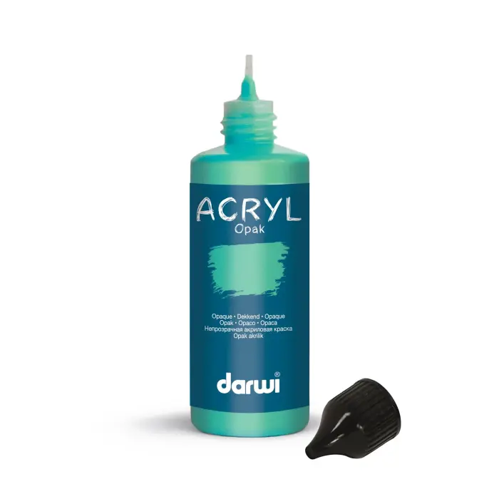 Darwi Flacon de 80 ml de Peinture Acrylique Universelle Opaque - Vert émeraude