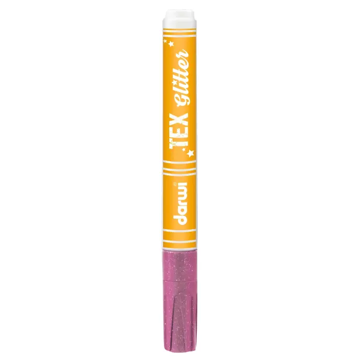 DARWI Marqueur Peinture Textile Pailletée Pointe Conique Fine 2mm - Rose