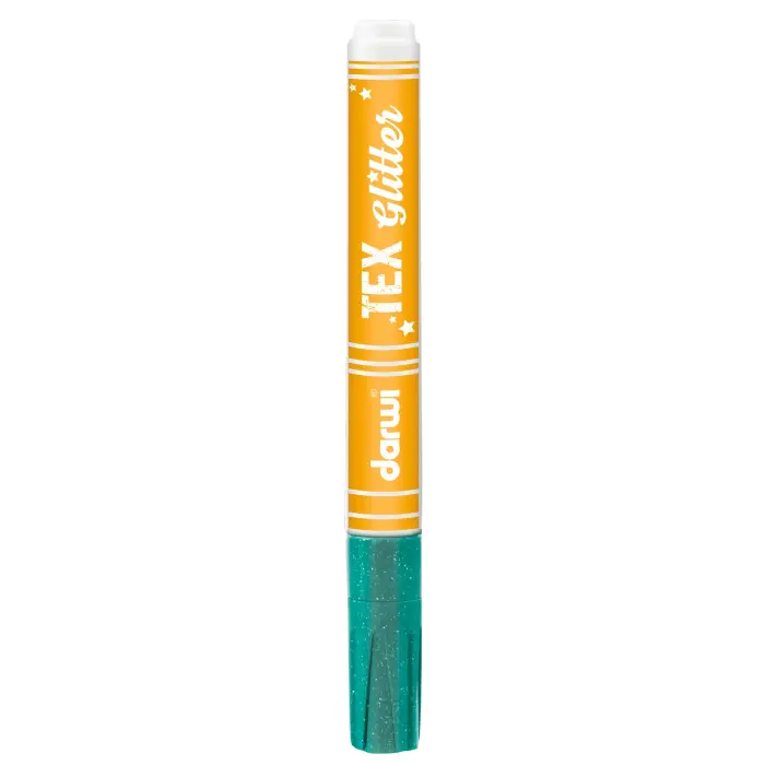 DARWI Marqueur Peinture Textile Pailletée Pointe Conique Fine 2mm - Turquoise