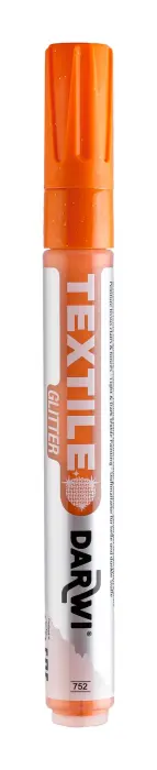 DARWI Marqueur Peinture Textile Pailletée Pointe Conique Fine 2mm - Orange