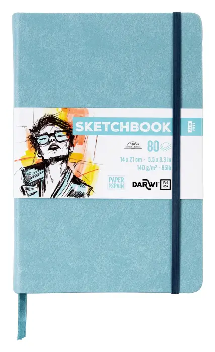 DFY Sketchbook 14x21 80F 140g - Bleu pâle - New