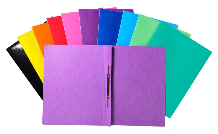 Chemise à lamelle carte lustrée pelliculée 355gm2 Iderama - A4 - Couleurs assorties