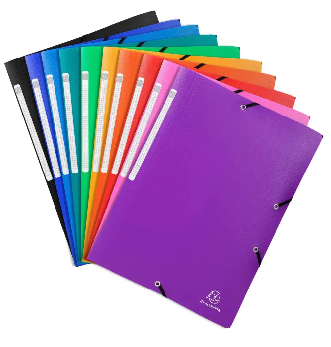 Chemise à élastiques 3 rabats PP OPAK - A4 - Couleurs assorties