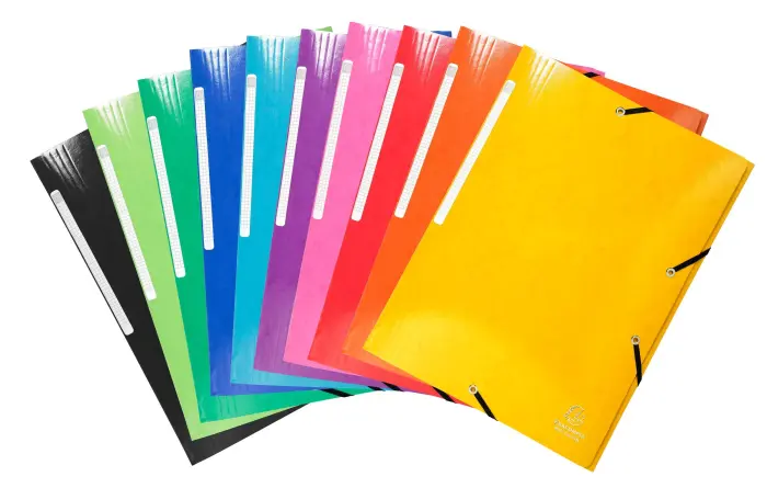 Chemise à élastiques 3 rabats Maxi capacity carte lustrée pelliculée 425gm2 Iderama A4 - Couleurs assorties