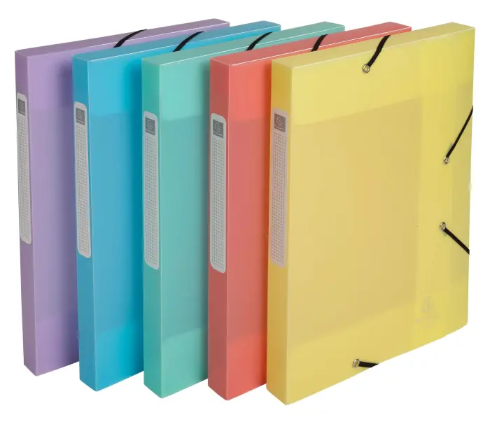 Boite de classement Exabox Dos 25mm Polypropylène 7/10e Chromaline pastel - A4 - Couleurs assorties
