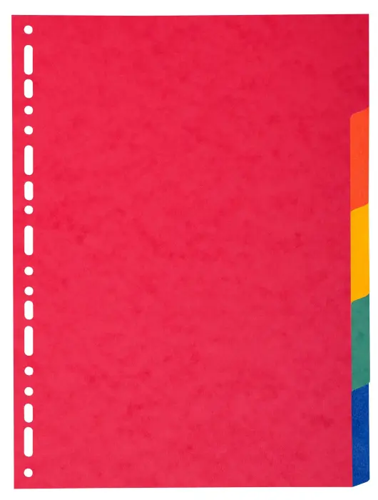 Intercalaires carte lustrée 225g 5 positions - A4 - Couleurs assorties