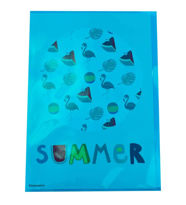 Sachet de 10 pochettes coin polypropylène lisse Premium - A4 - Couleurs assorties