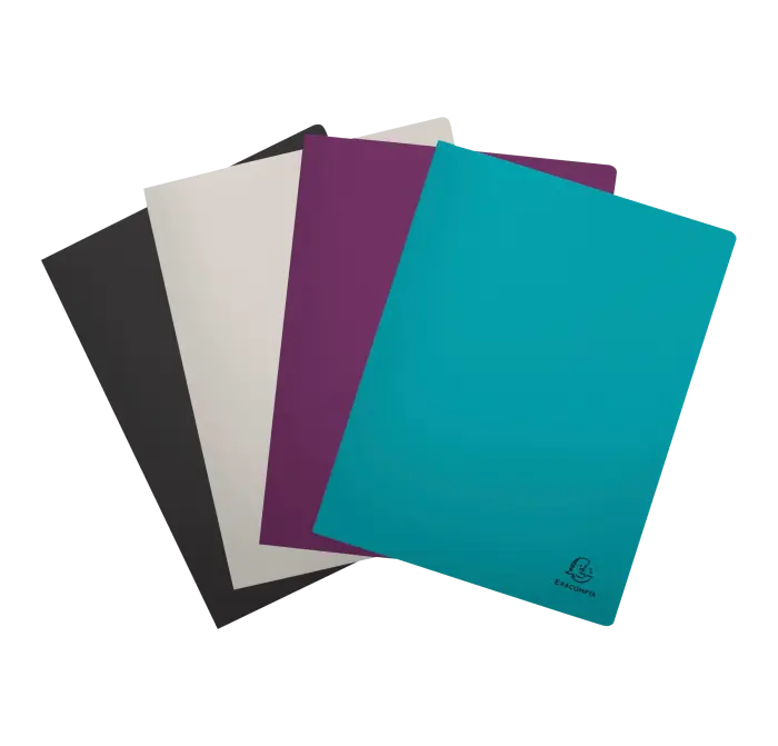Protège-documents semi-rigide en PP recyclé 100 vues Titane - Couleurs assorties - New