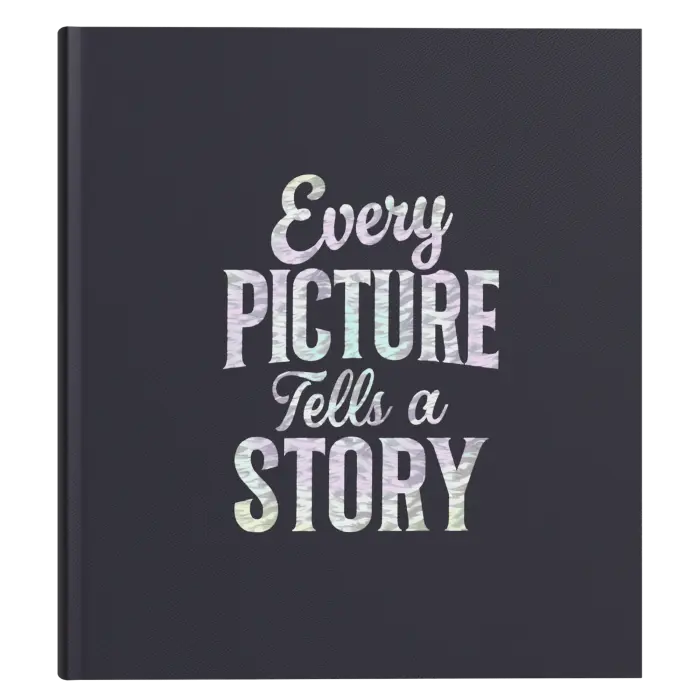 Album photos livre 60 pages noires Lettres - Bleu