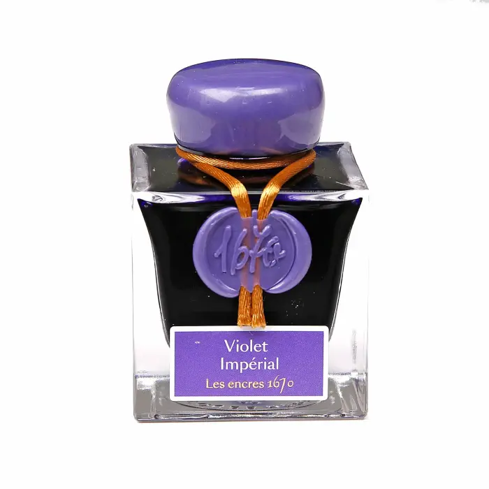 Encre 1670 à paillettes dorées 50ml - Violet Impérial