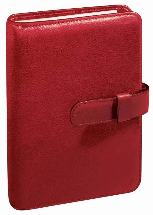 Quo Vadis - Organiseur - 2026-2027 - Timer 14 Prestige - Semainier Planning - Français - Montebello - 16 mois de septembre à décembre - 8x12,5 cm - Cuir pleine fleur de vachette - Rouge Dali