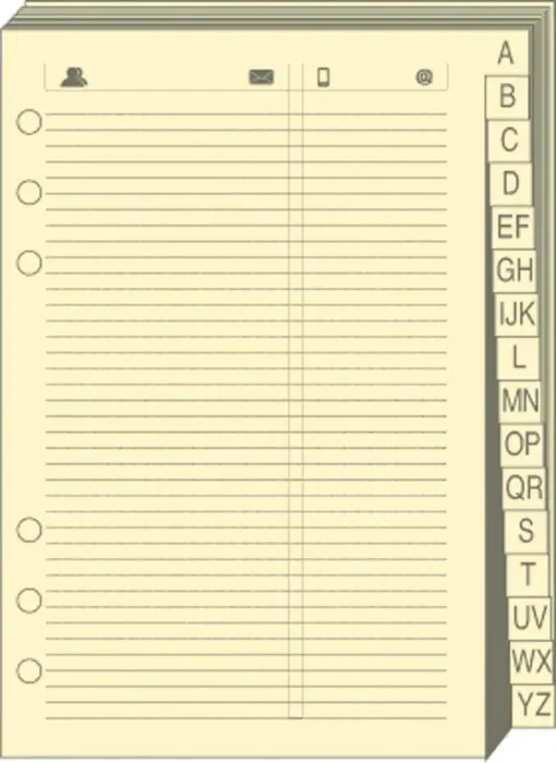 Quo Vadis - Recharge Organiseur - REPERTOIRE TEL T17 Ivoire - 10x17 cm - Papier Clairefontaine ivoire