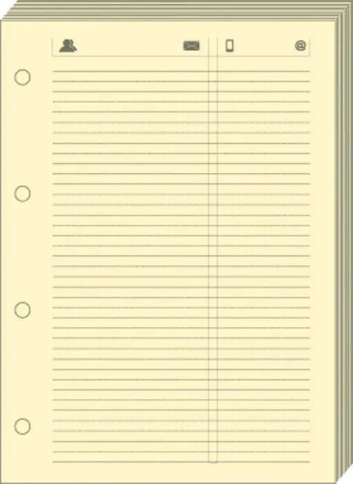 Quo Vadis - Recharge Organiseur - FEUILLES TELEPHONE T21 Ivoire - 15x21 cm - Papier Clairefontaine ivoire