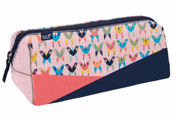 Quo Vadis - Trousse scolaire - Butterfly - 23x8x8 cm - Toile (polyester) - PROMO