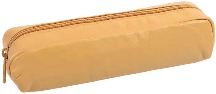 Quo Vadis - Trousse - Merinos - 20x6x4,5 cm - Cuir pleine fleur de porc - Havane