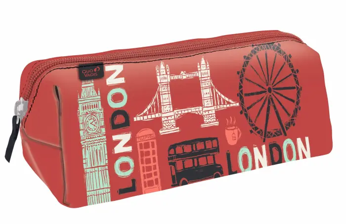 Quo Vadis - Trousse scolaire - Cities - 23x8x8 cm - Toile (polyester) - London - PROMO